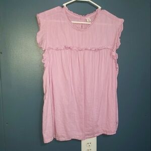 Sleeveless Pink Ruffle Top XL